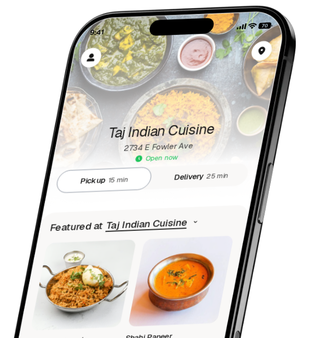 Taj Indian Cuisine app preview